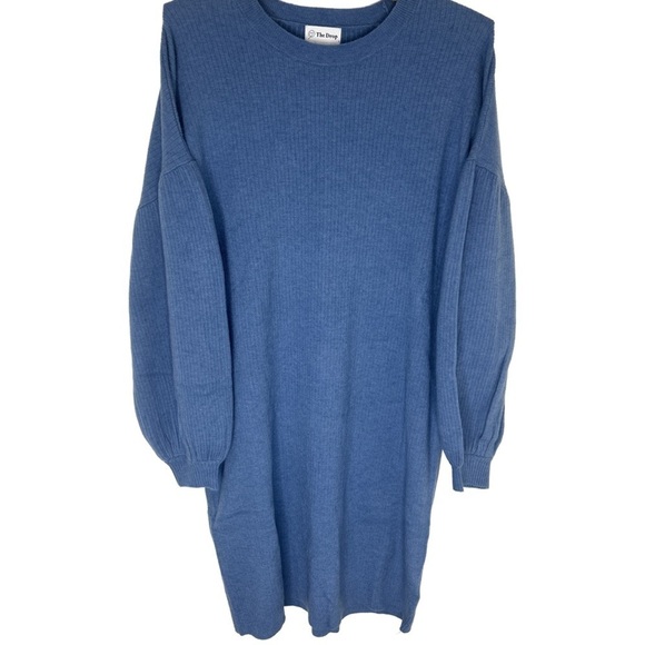 NWT THE DROP Aiko Puff Sleeve Sweater Dress Blue Sapphire Size Small - Picture 5 of 16